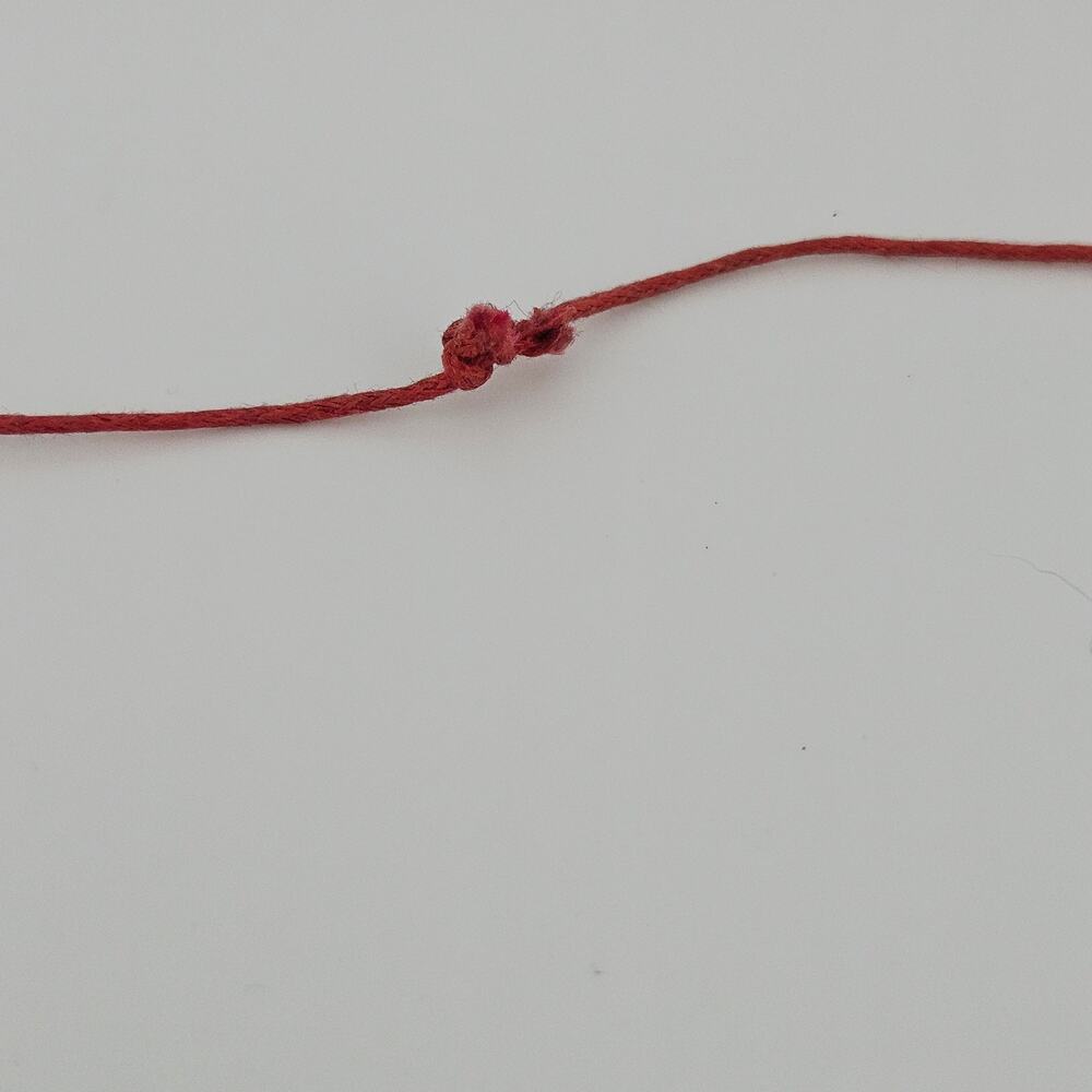 Rose Quartz Tone Pendant Necklace Fishing Float Style String Tied Pink Hippie - Picture 4 of 5